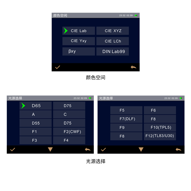 多種顏色測(cè)量空間，多種觀測(cè)光源